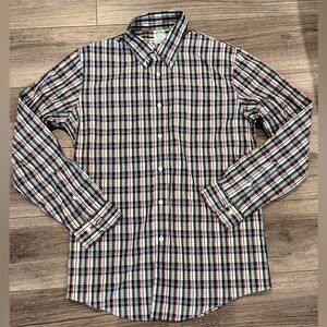 Brooks Brothers Non Iron Button Down Collared Plaid Shirt Large